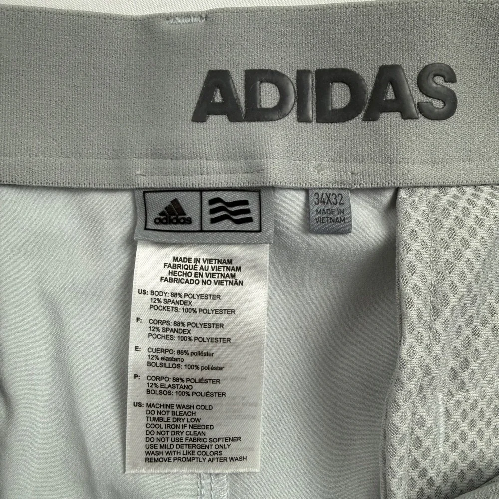 Adidas Mens Golf Pants Light Gray Geometric‎ Print Performance Stretch 34x32